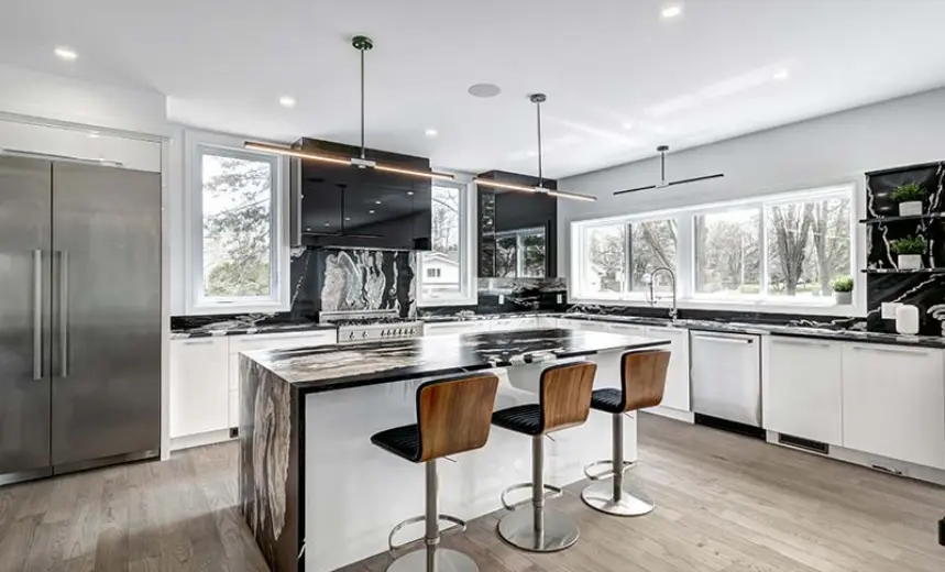 Renovated kitchen with large island